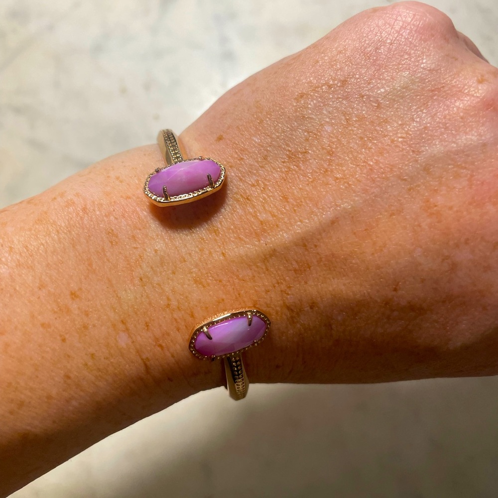 Kendra Scott Elton Rose Gold Cuff Bracelet with Lavender stone
